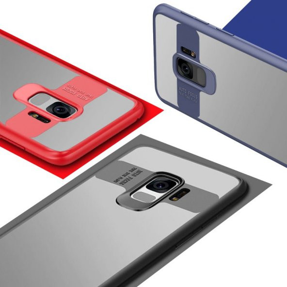 Samsung Galaxy S9 Kılıf Kapak Butto Kap Yan Silikon Arkası Şeffaf
