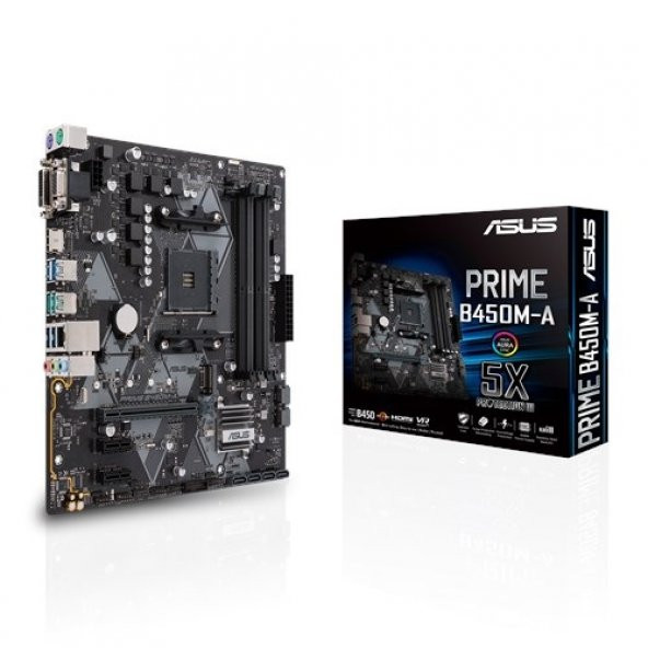 ASUS AM4 B450 DDR4 Prime B450M-A 6x Sata 1X M2/X4 HDMI DVI AMD Ryzen Graphics 4x (PCIe) mATX