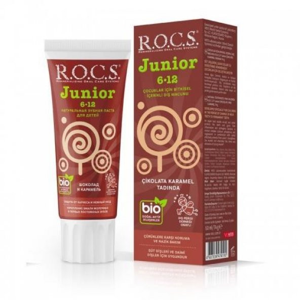 Rocs Junior 6-12 Yaş Çikolata- Karamel Diş Macunu 60 ml