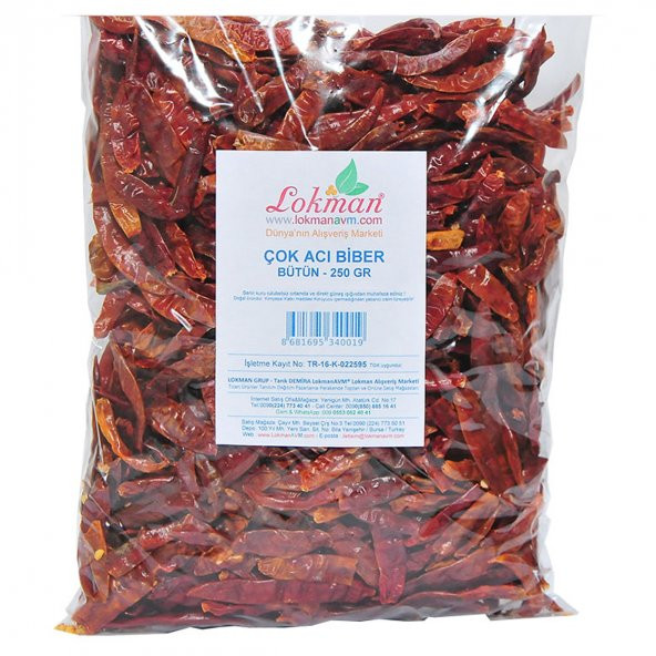 Çok Acı Biber Zehir Acı Bütün Biber 250 Gr Paket - 4