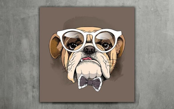 Gözlüklü Köpek Dekoratif Kanvas Tablo