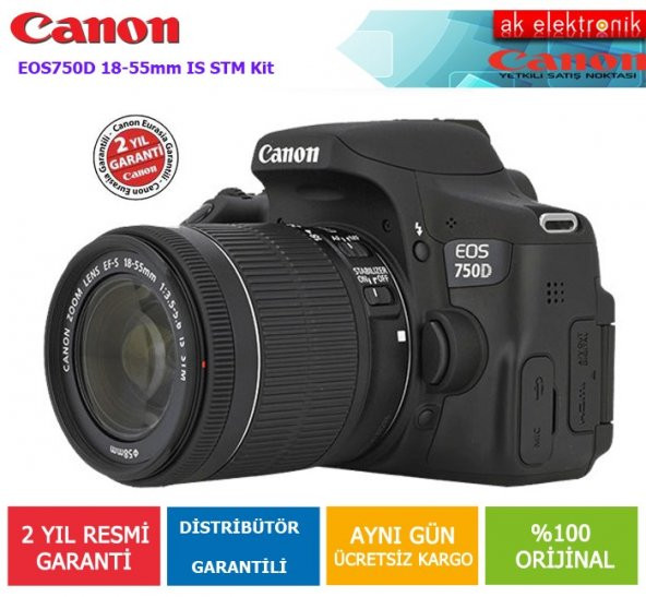 Canon EOS 750D 18-55mm IS STM Fotoğraf Makinesi (Canon Eurasia Ga