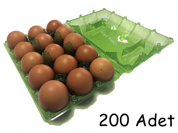 15 Lİ Plastik Yeşil Yumurta Viyolu (200 Adet)