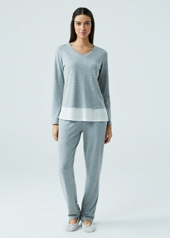 DAGİ KADIN PİJAMA TAKIMI MELANJ B0217K0670MEL
