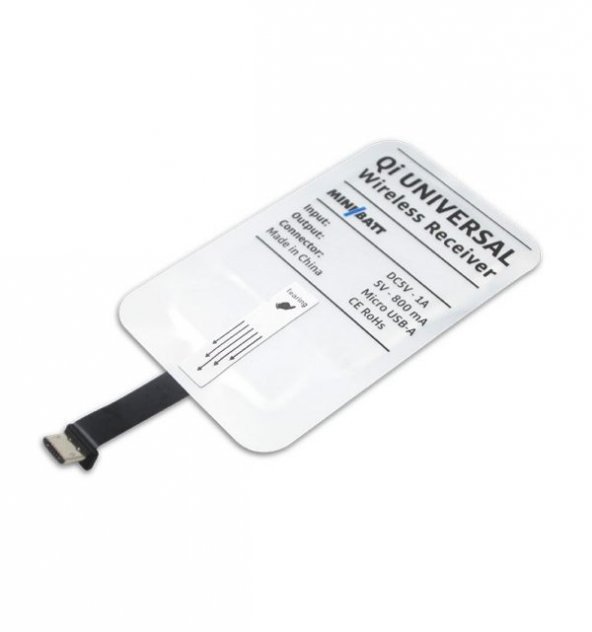 MİCRO USB A – Qİ Kablosuz Şarj Alıcı Etiket - 2