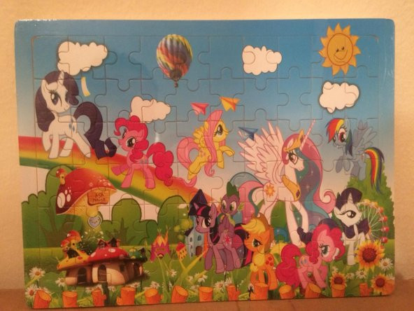 Ahşap Puzzle 60 Parça Pony ve Arkadaşları