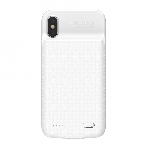 Baseus Plaid iPhone XS Kılıf Şarjlı  Beyaz
