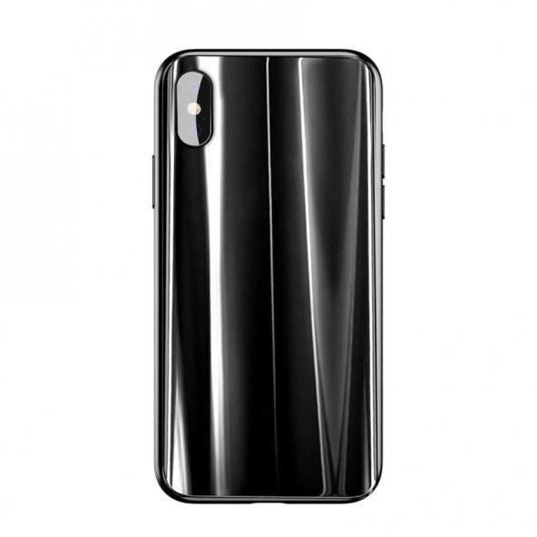 Baseus iPhone XS Kılıf Glass Sparkling Silikon