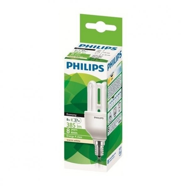 Philips Small Economy 8W E14 Ww - Sarı Işık