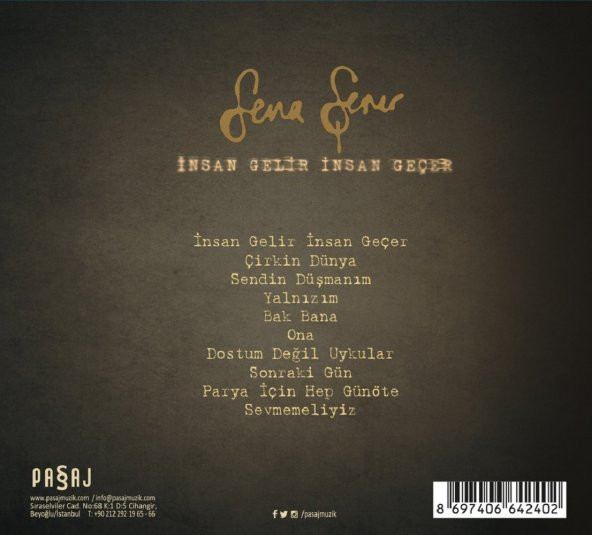 SENA ŞENER - İNSAN GELİR İNSAN GEÇER (CD) - 2