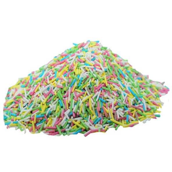 Doğal Pasta Süsü Karışık Renkli Çubuk Pasta Şekeri Granül 40GR