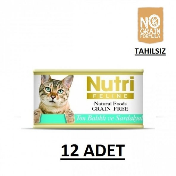 Nutri Feline Ton Balıklı Sardalyalı Tahılsız Kedi Konservesi 85gr