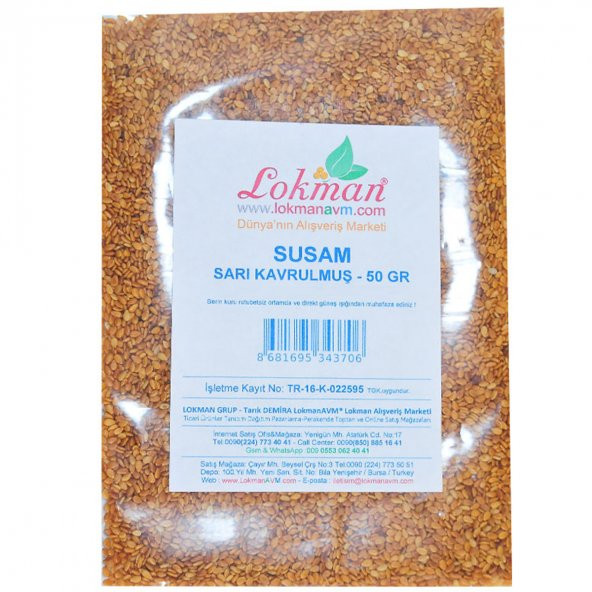 LokmanAVM Susam Kavrulmuş Simitlik Sarı 50 Gr Paket - 2