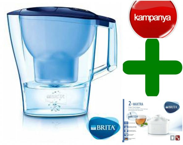 BRİTA ALUNA XL FİLTRELİ SU ARITMALI SÜRAHİ + 2 YEDEK FİLTRE HEDİY