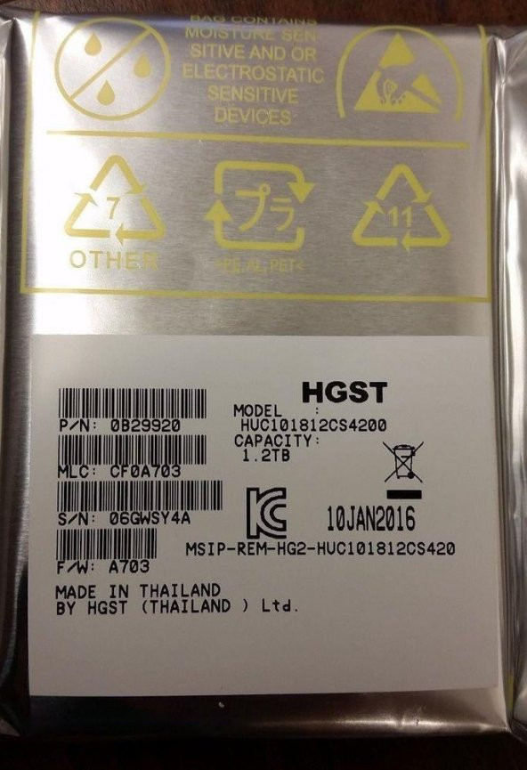 Hitachi 1.2TB 10000RPM 128MB 2.5" SAS HDD (IBM X3650 UYUMLU)