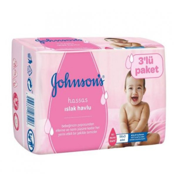 Johnsons Baby Parfümsüz Islak Mendil Eko 3Lü 168Li