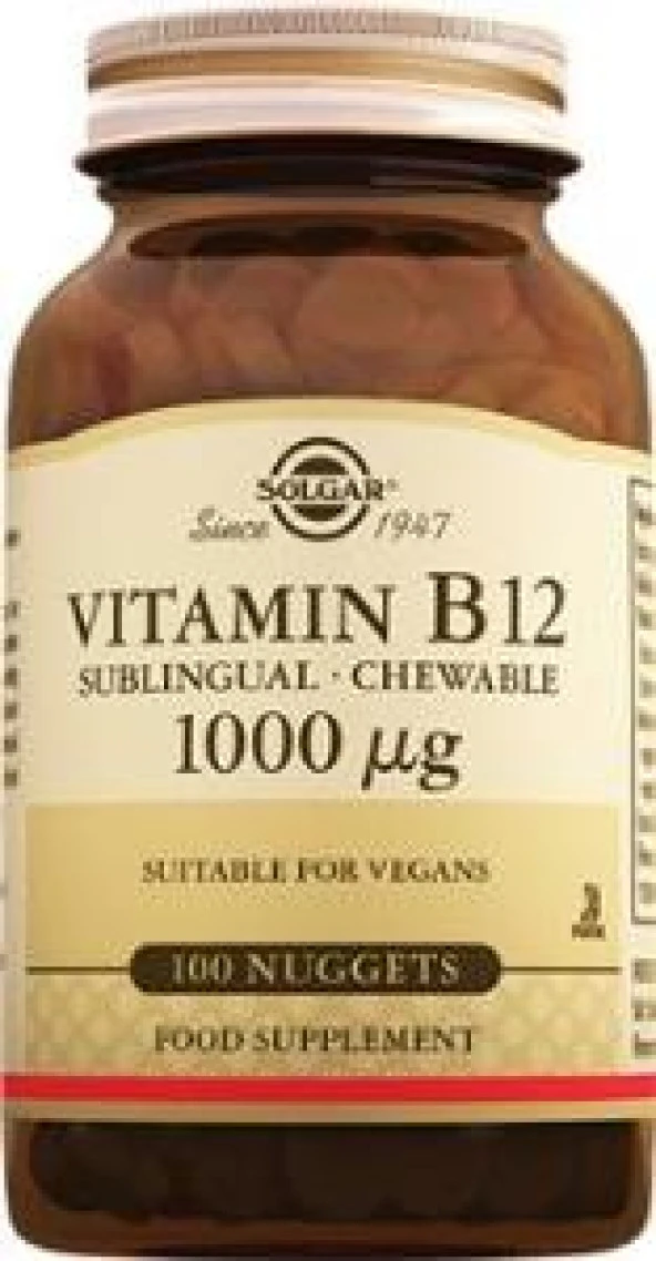 Solgar Vitamin B12 1000 mcg 100 Tablet (Dil Altı)
