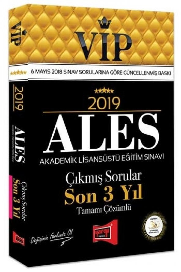 Yargı Yayınları 2019 ALES VIP Tamamı Çözümlü Son 3 Yıl