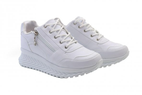 Ayakkabıvakti D654 Lady Dolgu Topuk Spor Ayakkabı 4cm Topuk - 10