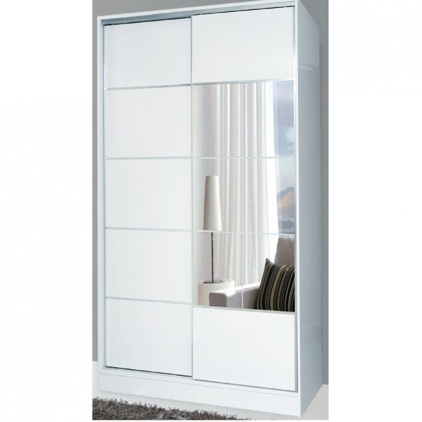 Walerus Beyaz Sürgülü Dolap -140 cm