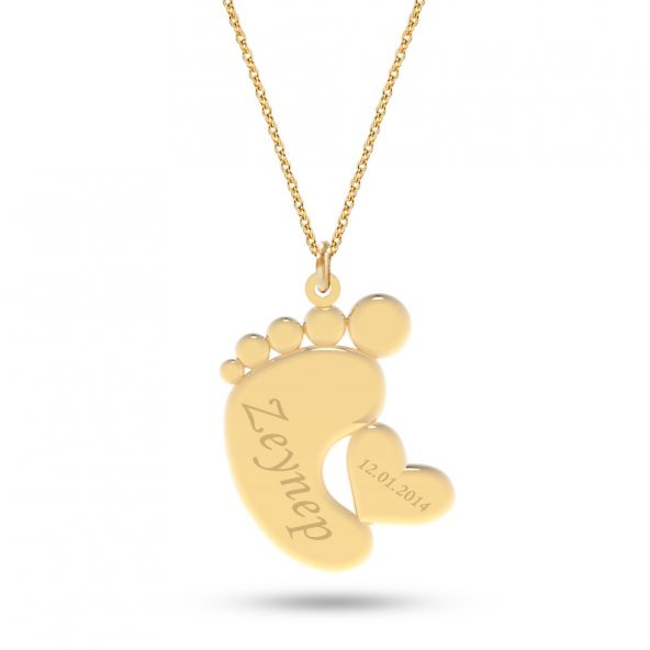 Goldstore 14 Ayar Altın Bebek Ayak İzi Kolye PNJ42270