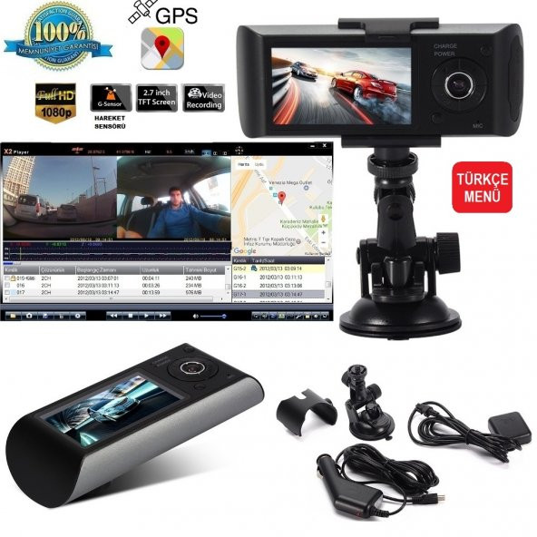 Audiomax Çift Taraflı HD Araç İçi Kamera-GPS Anten Hediye