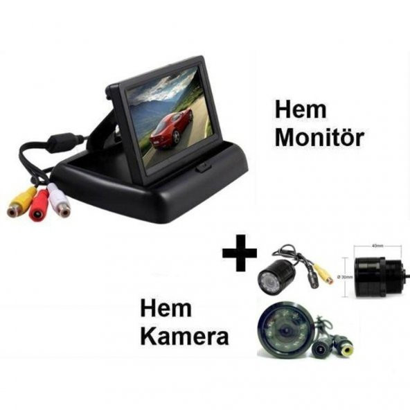 Audiomax Geri vites kamerası 4.3 Monitör + Kamera Ful Set