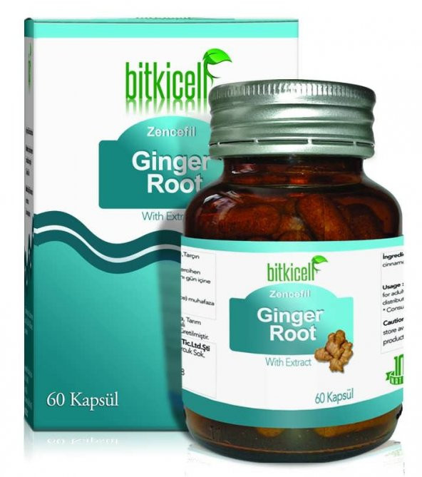 Bitkicell Ginger Root Zencefil Ekstrakt Kapsülü 1000 mg x 60 Kaps