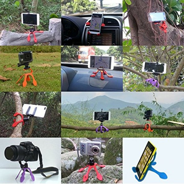 Ligovi Gekko Çok Amaçlı Örümcek Tripod (Cep Telefonu Uyumlu) Yeşil - 5