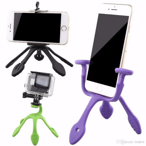 Ligovi Gekko Çok Amaçlı Örümcek Tripod (Cep Telefonu Uyumlu) Yeşil - 8