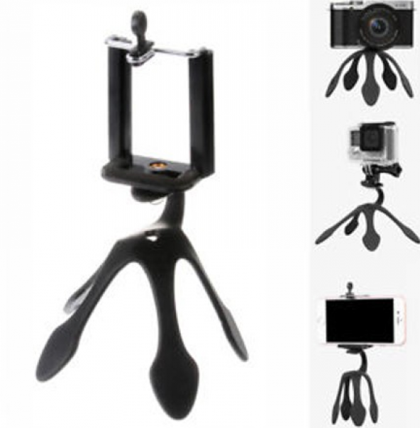 Ligovi Gekko Çok Amaçlı Örümcek Tripod (Cep Telefonu Uyumlu) Yeşil - 9