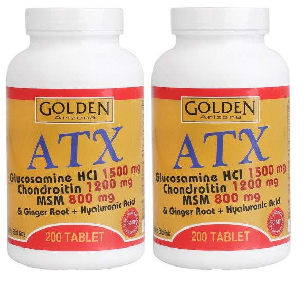 Golden Arizona ATX Glucosamine Chondroitin Msm Hyaluronik Acid Zencefil 200 Tablet ürün görseli