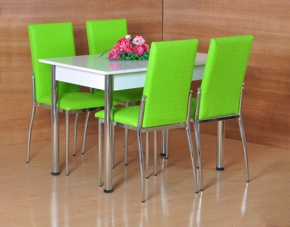 4 KİŞİLİK MASA SANDALYE TAKIMI MUTFAK MASASI YEMEK MASASI CAFE RESTAURANT BAHÇE - 2