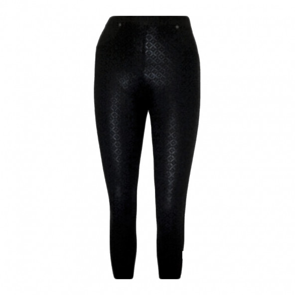 Besttrend Kadın Deri Baskılı Cepli Siyah Pantolon Tayt EDY160