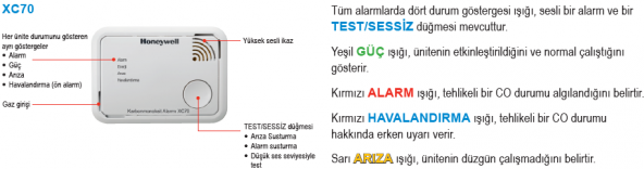 HONEYWELL KARBONMONOKSİT GAZ ALARM CİHAZI XC70 - 3