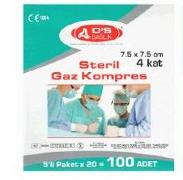 Damla DS Steril Gaz Kompres Spanç 7.5 x 7.5cm 100 Adet