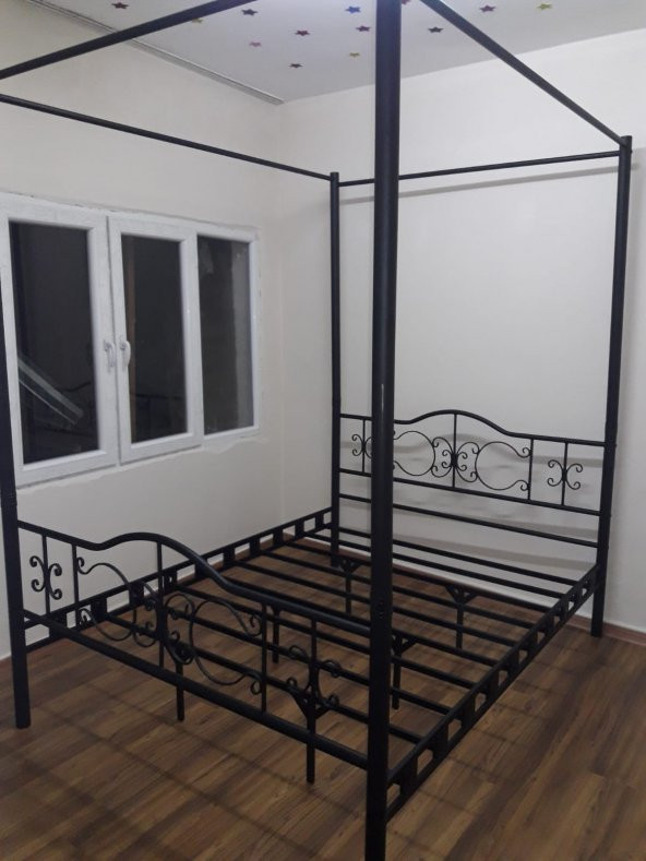 Perra Sultan Ferforje Metal Çift Kişilik Karyola 150*200 cm - 4