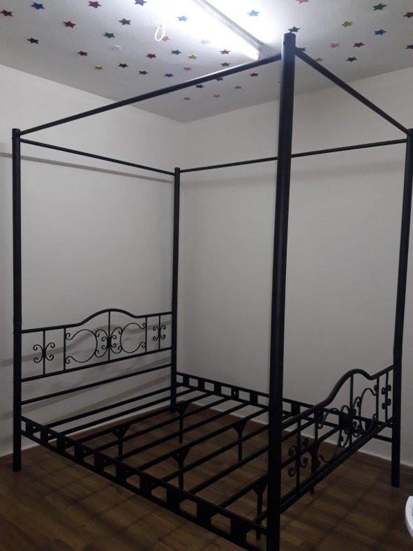 Perra Sultan Ferforje Metal Çift Kişilik Karyola 150*200 cm - 5