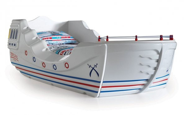 Gemi Karyola, Kaptan Beyaz Plastik Baskı Gemi Karyola 90*190