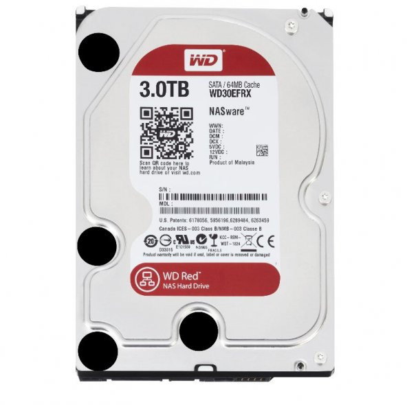 WD 3 TB 5400RPM 64MB SATA3 RED NAS (WD30EFRX)