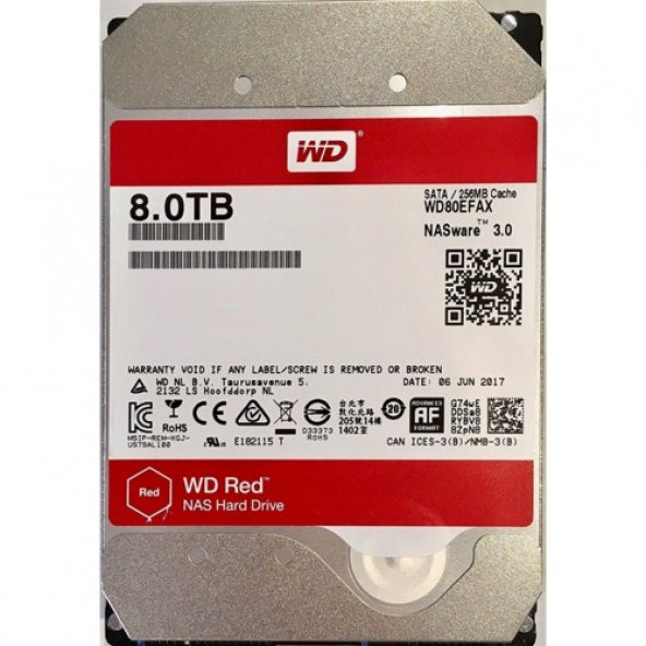 WD 8TB 5400RPM 256MB SATA3 RED NAS (WD80EFAX)