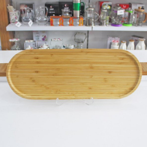 Bambu Ahşap Sunum,Servis Uzun Tepsi (44xcm6.5xcm)