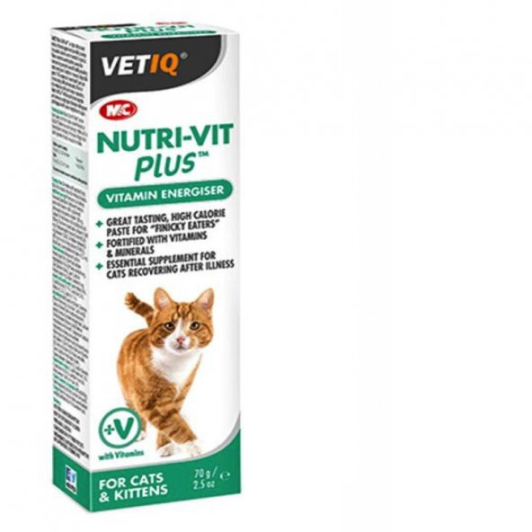 Kediler İçin Vitamin Vetiq Nutri-Vit Plus Kedi Vitamini 70gr