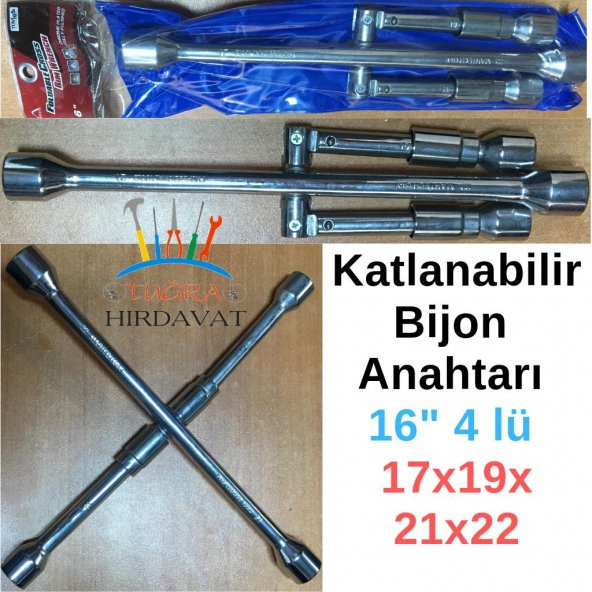 Katlanır Bijon Anahtar 16" 4 Lü 17x19x21x22