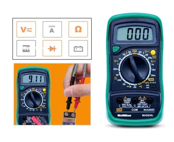 WellHise MAS 830L Dijital Multimetre Ölçü Aleti - 4
