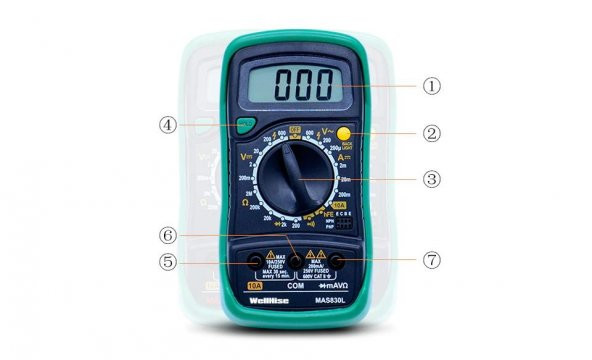 WellHise MAS 830L Dijital Multimetre Ölçü Aleti - 5