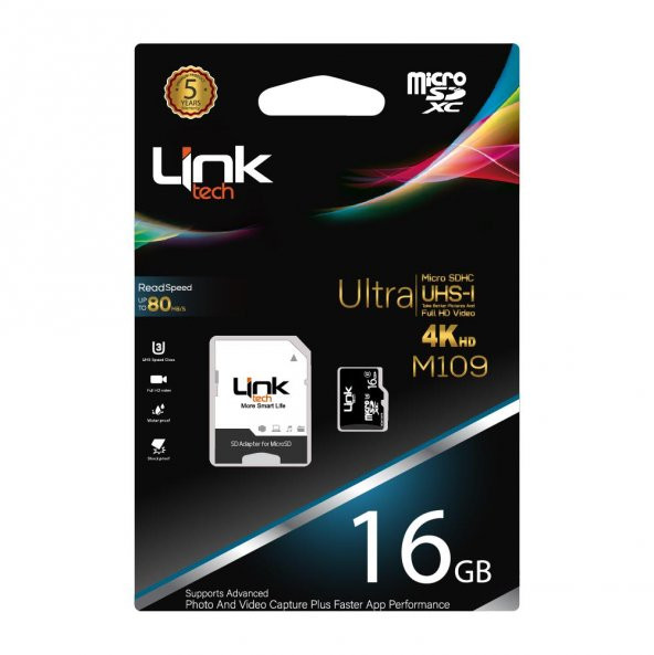 Linktech Ultra Micro SDHC 16GB 80 MB/s Hafıza Kartı M109
