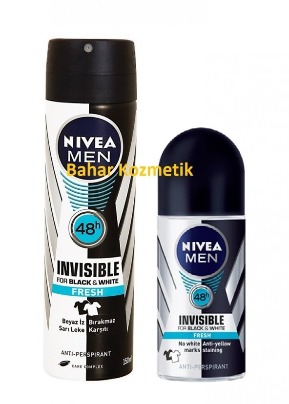 Nivea Invisible Black&White Fresh Erkek Deo 150ml+Rok-eOn 50 Ml