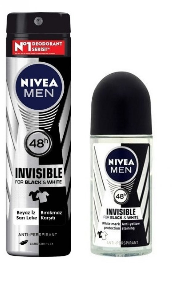 Nivea Black&White Power 150 Ml Erkek Deodorant + Roll-On 50Ml