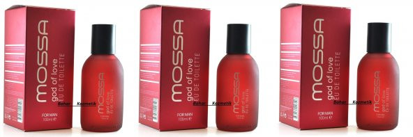 Mossa Erkek Parfüm 100ml EDT God Of Love 3 Adet